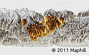 Physical Panoramic Map of Mongar, lighten, semi-desaturated