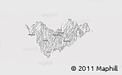 Silver Style Panoramic Map of Mongar, single color outside