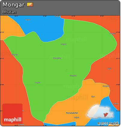 Political Simple Map of Mongar