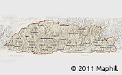 Shaded Relief Panoramic Map of Bhutan, lighten