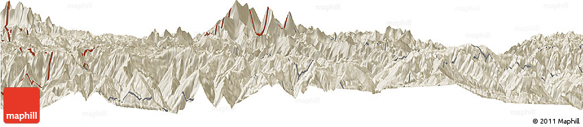 Shaded Relief Horizon Map of Paro Shaded Relief Horizon Map of Paro