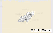 Classic Style 3D Map of Pema Gatshel, single color outside