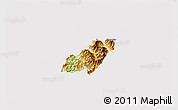 Physical 3D Map of Pema Gatshel, cropped outside