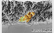 Physical 3D Map of Pema Gatshel, desaturated