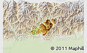 Physical 3D Map of Pema Gatshel, lighten