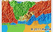 Physical 3D Map of Pema Gatshel, political outside
