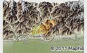 Physical 3D Map of Pema Gatshel, semi-desaturated