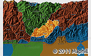 Political 3D Map of Pema Gatshel, darken