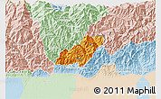 Political 3D Map of Pema Gatshel, lighten