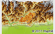Political 3D Map of Pema Gatshel, physical outside
