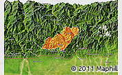 Political 3D Map of Pema Gatshel, satellite outside