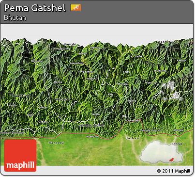 Satellite 3D Map of Pema Gatshel