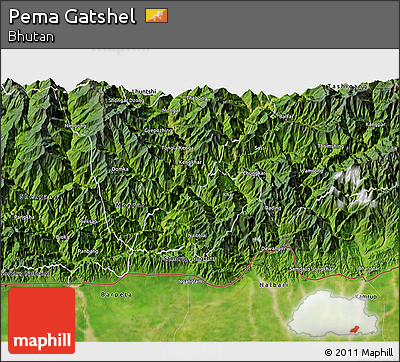 Satellite 3D Map of Pema Gatshel