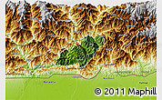 Satellite 3D Map of Pema Gatshel, physical outside