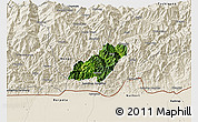 Satellite 3D Map of Pema Gatshel, shaded relief outside