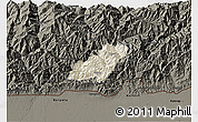 Shaded Relief 3D Map of Pema Gatshel, darken