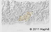 Shaded Relief 3D Map of Pema Gatshel, lighten, desaturated