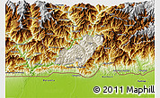 Shaded Relief 3D Map of Pema Gatshel, physical outside