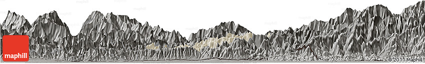 Shaded Relief Horizon Map of Pema Gatshel, darken, semi-desaturated