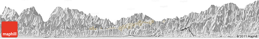 Shaded Relief Horizon Map of Pema Gatshel, desaturated