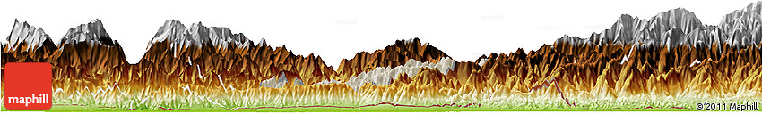 Shaded Relief Horizon Map of Pema Gatshel, physical outside