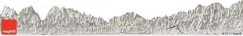 Shaded Relief Horizon Map of Pema Gatshel, semi-desaturated
