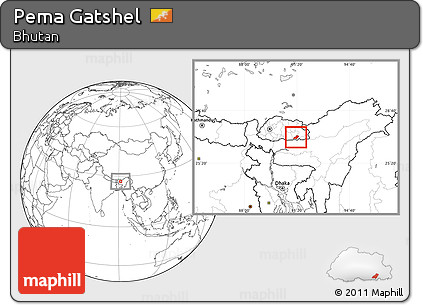 Blank Location Map of Pema Gatshel
