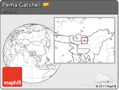 Blank Location Map of Pema Gatshel