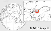 Blank Location Map of Pema Gatshel, highlighted country