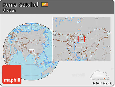 Gray Location Map of Pema Gatshel