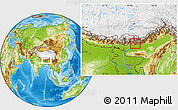 Physical Location Map of Pema Gatshel, within the entire country