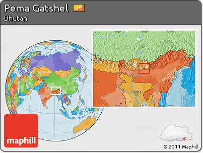 Political Location Map of Pema Gatshel