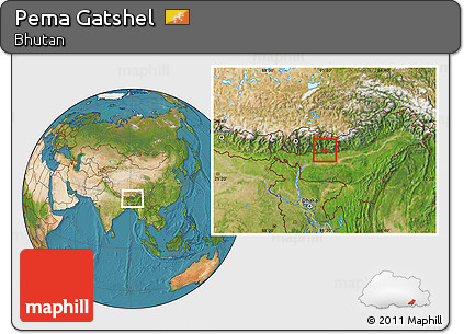 Satellite Location Map of Pema Gatshel