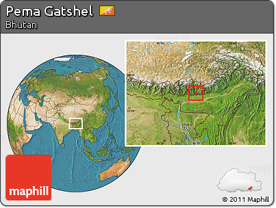Satellite Location Map of Pema Gatshel