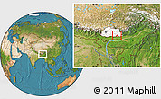 Satellite Location Map of Pema Gatshel, highlighted country