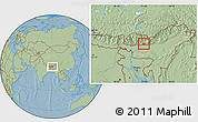 Savanna Style Location Map of Pema Gatshel, hill shading