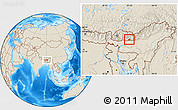 Shaded Relief Location Map of Pema Gatshel