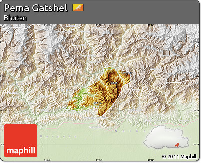 Physical Map of Pema Gatshel, lighten