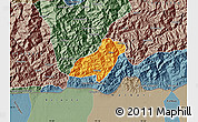 Political Map of Pema Gatshel, semi-desaturated