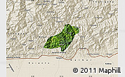 Satellite Map of Pema Gatshel, shaded relief outside