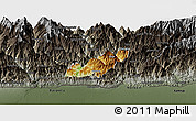 Physical Panoramic Map of Pema Gatshel, darken, semi-desaturated