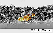 Physical Panoramic Map of Pema Gatshel, desaturated