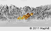 Physical Panoramic Map of Pema Gatshel, lighten, desaturated