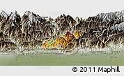 Physical Panoramic Map of Pema Gatshel, semi-desaturated