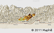 Physical Panoramic Map of Pema Gatshel, shaded relief outside