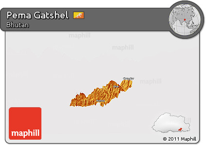 Political Panoramic Map of Pema Gatshel, cropped outside