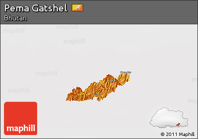 Political Panoramic Map of Pema Gatshel, cropped outside