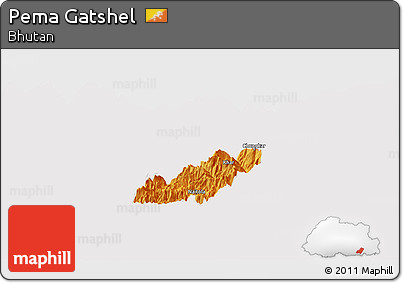 Political Panoramic Map of Pema Gatshel, cropped outside