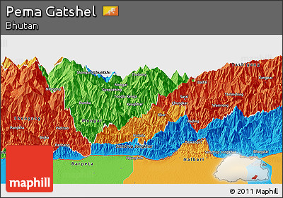 Political Panoramic Map of Pema Gatshel
