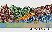 Political Panoramic Map of Pema Gatshel, semi-desaturated